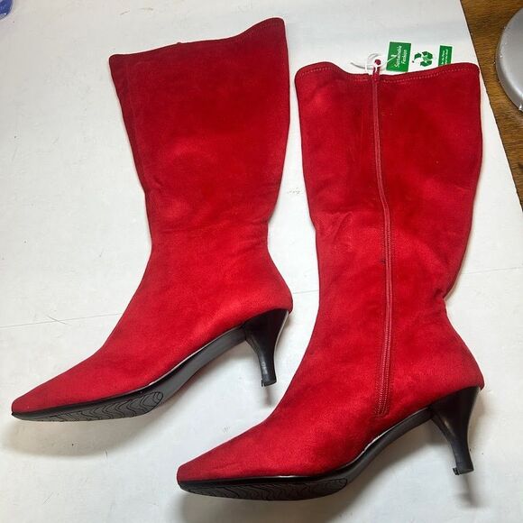 Impo Womens 9 W WC Classic Red Namora Eco Suedy Stretch Dress Boots DISPLAY JC3 - Picture 2 of 7